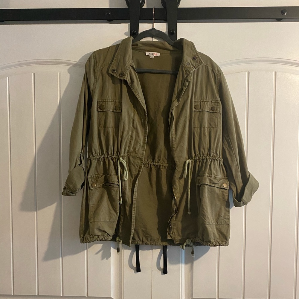 Green zip up jacket